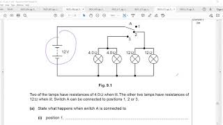 Electric Circuit Questions from past papers IGCSE Physics lesson 43 part a [upl. by Cari912]