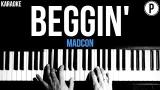 Madcon  Beggin Karaoke SLOWER Acoustic Piano Instrumental [upl. by Missi]