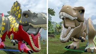 LEGO Jurassic World  TRex Unlock Location  Gameplay Skeleton amp Custom Dinosaur Showcase [upl. by Vinia831]