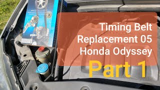 Timing Belt Replacement 05 Honda Odyssey Part 1 [upl. by Johns]