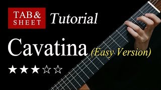 Cavatina Easy Version  Guitar Lesson  TAB [upl. by Wilsey]