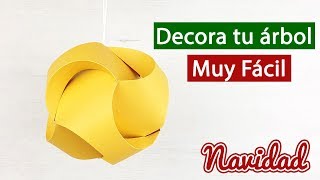 Esfera de Navidad de papel fácil de hacer  DIY navideño [upl. by Jenn]