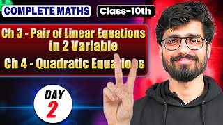 Class 10 Maths  Day 2  Pair of Linear Equations in 2 Variables amp Quadratic Equations  Ritik Sir [upl. by Nwahsal520]