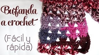 Cómo tejer Bufanda a crochet fácil y rápida [upl. by Philly]