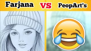 Farjana drawing academy recreationPart 1 Farjana drawing academy real vs copy pencil drawing [upl. by Alahs]