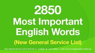 2850 Most Important English Words NGSL  With definitions in easy English [upl. by Marba520]