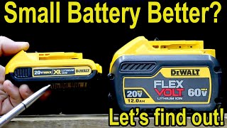 Small quotTOOLquot Battery Better Milwaukee vs DeWalt vs Makita [upl. by Nuy502]