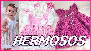 Vestidos tejidos a crochet para niñas [upl. by Nhguavoj]