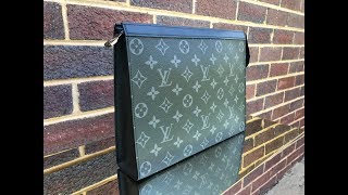 Louis Vuitton Men Pochette Voyage MM Monogram Eclipse  Radon Your Closet [upl. by Greeson]