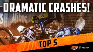 DRAMATIC SPEEDWAY GP CRASHES  FIM Speedway Grand Prix [upl. by Osner]