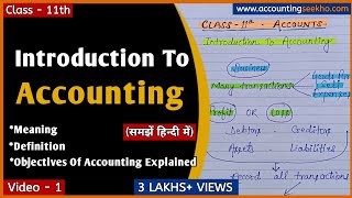 Introduction To Accounting  Meaning Definition And Objectives Of Accounting  Class 11 Accounts [upl. by Niwrud]