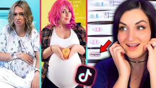 Pregnant Woman Reacts to Pregnancy Tik Toks [upl. by Adnalu]