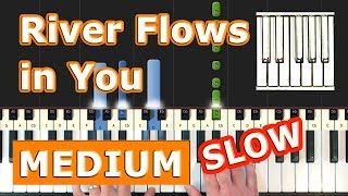 Yiruma  River Flows In You  Piano Tutorial Easy SLOW  How To Play Synthesia [upl. by Lehcyar]