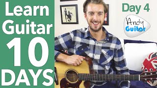 Guitar Lesson 4  Your First Riff 10 Day Guitar Starter Course [upl. by Bortz98]