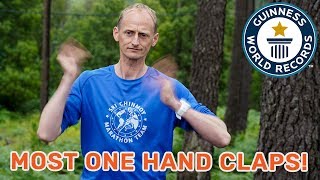 Most alternate onehanded claps in one minute  Guinness World Records [upl. by Llerud]