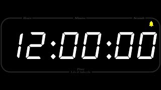 12 Hour  TIMER amp ALARM  1080p  COUNTDOWN [upl. by Turrell]