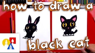 How To Draw A Cartoon Black Cat [upl. by Horlacher]