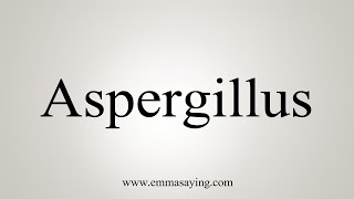 How To Say Aspergillus [upl. by Haneehs]