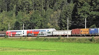 Sehr bunt gemischter Bahnverkehr zwischen Feldkirch und Rankweil in Vorarlberg [upl. by Osy]