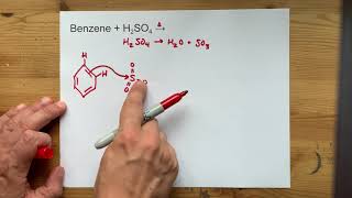 Benzene  H2SO4   Sulfonation [upl. by Ymereg]