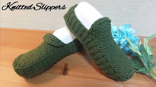 Free mens  womens knitted slipper free patterns tutorial [upl. by Anyahs559]