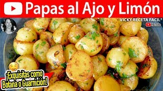 PAPAS AL AJO Y LIMON  VickyRecetaFacil [upl. by Golter]