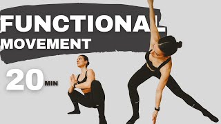 20 MINUTE FUNCTIONAL MOVEMENT WORKOUT  Full Body Strength Bodyweight and Bands Real Time [upl. by Linzer93]