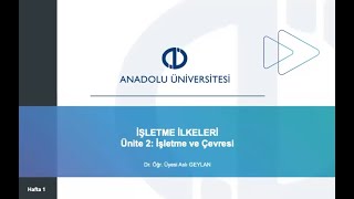 İŞLETME İLKELERİ  UNİTE 2 [upl. by Modnar]