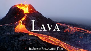 Volcano amp Lava 4K  Scenic Relaxation Film With Calming Music [upl. by Ahsinrat]