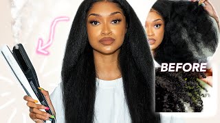 I Tried a Steam Straightener on My Type 4 Hair  Bri Hall [upl. by Eitak]