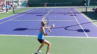 Martina Hingis vs Belinda Bencic Practice Match Court Level View  WTA Swiss Tennis Girl Training [upl. by Margetts551]