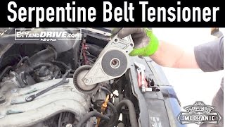 How To Remove A VW Serpentine Belt Tensioner  Salvage Yard Tips [upl. by Nnyllatsyrc]