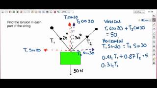 AQA ALevel Physics Finding Tension in Strings At Different Angles [upl. by Aramac849]