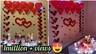 DIY Easy surprise Birthday Decoration For Husband Anniversary Or Valentinesday Decoration [upl. by Novart]