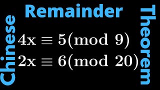 Number Theory  Chinese Remainder Theorem Example 4 [upl. by Gnos254]