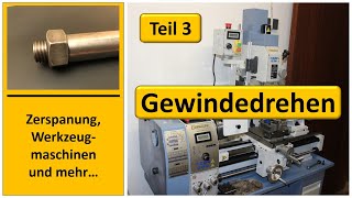 Gewindedrehen mit Bernardo Drehmaschine Profi 550LZ [upl. by Tryck724]