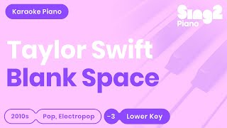 Taylor Swift  Blank Space Lower Key Karaoke Piano [upl. by Avie]