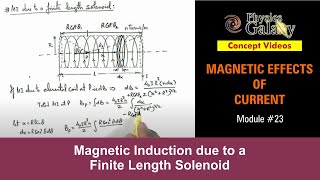 Class 12 Physics  Magnetic field  23 Magnetic Induction due to a Finite Length Solenoid [upl. by Barbabas46]