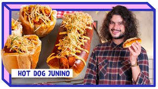 CACHORRO QUENTE COM MAIONESE DE BATATA PALHA  Mohamad Hindi  Receitas de Festa Junina [upl. by Eniotna316]