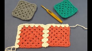 Granny Square Blanket Crochet Along Part 3  Joining Your First 8 Squares [upl. by Suryt634]