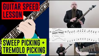 Guitar Speed Lesson Sweep Picking  Tremolo Picking [upl. by Hibbitts749]