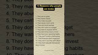 13 Reasons why people are broke [upl. by Fabri466]