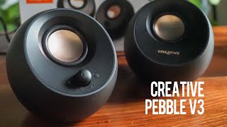 Creative Pebble V3 Stylish Yet Powerful Minimalistic Speakers [upl. by Guimond]