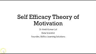 Self Efficacy theory of Motivation Social Learning Theory amp Social Cognitive Theory [upl. by Aizat]