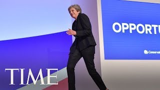 UK Prime Minister Theresa May Dances Onto Stage For Conservative Conference Speech  TIME [upl. by Sihonn396]