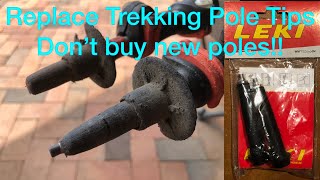 Replace Trekking Pole Tips  Dont Buy New Poles [upl. by Yllut]