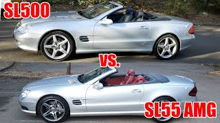 Comparison MercedesBenz SL55 vs SL500  Episode 138 [upl. by Ettelorahc]