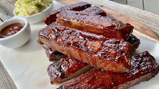 Sticky BBQ Seitan Ribs  Vital Wheat Gluten Seitan  VWG  Vegan Recipe [upl. by Arthur]