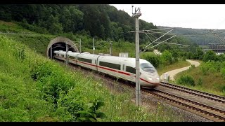 ICE 3 300 kmh  Sonic Boom With German ICE Train  Tunnelknall  Sound [upl. by Haianeb]