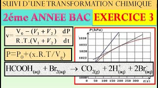 EXERCICE3 SUIVI TEMPOREL D UNE TRANSFORMATION A LAIDE DE LA MESURE DE LA PRESSION POUR 2BAC BIOF [upl. by Nashoma]
